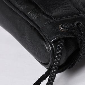 Very Good Condition CHROME HEARTS JJ DEAN Small JJ Dean Handbag Leather Riders Silver 925 Black Used 4a001516