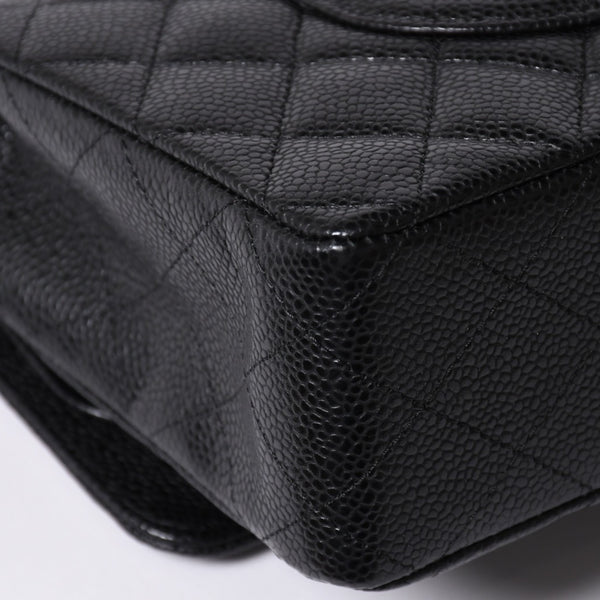 Very good condition CHANEL Matelasse 25 W flap W chain shoulder bag 18th series caviar skin silver hardware used 4a001701
