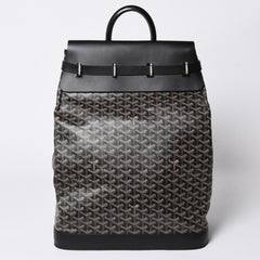 Very Good Condition GOYARD Handbag Boston Bag Steamer Black Black/PVC/Leather Good Condition Used 4a001262