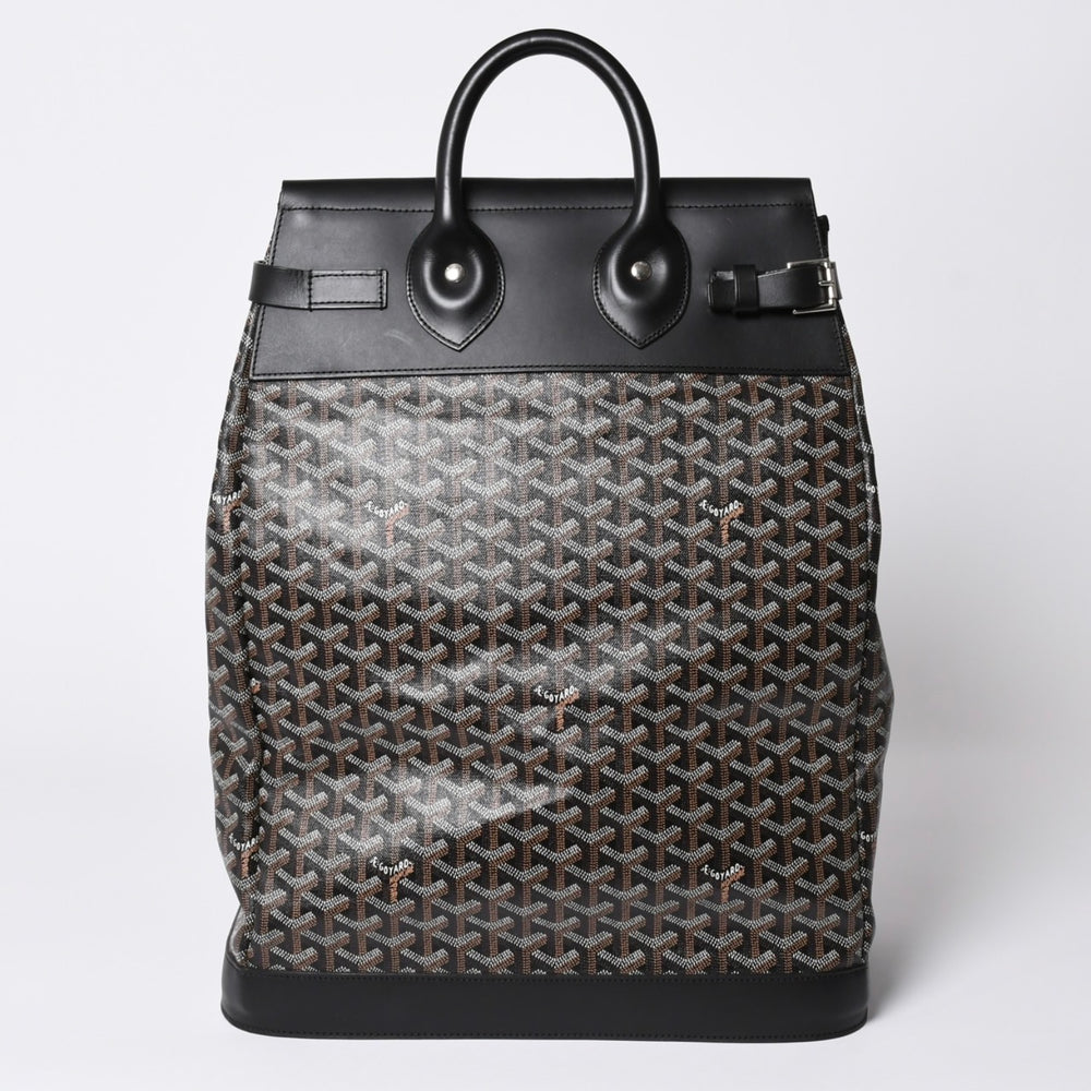 極美品 ゴヤール GOYARD ハンドバッグ ボストンバッグ スティーマー ブラック 黒/PVC/レザー 美品 中古 4a001262