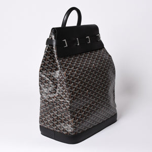 Very Good Condition GOYARD Handbag Boston Bag Steamer Black Black/PVC/Leather Good Condition Used 4a001262