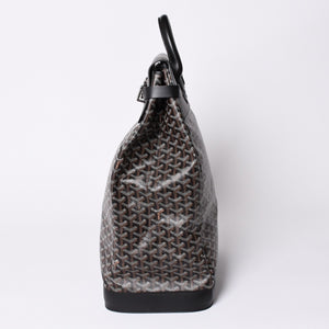 Very Good Condition GOYARD Handbag Boston Bag Steamer Black Black/PVC/Leather Good Condition Used 4a001262