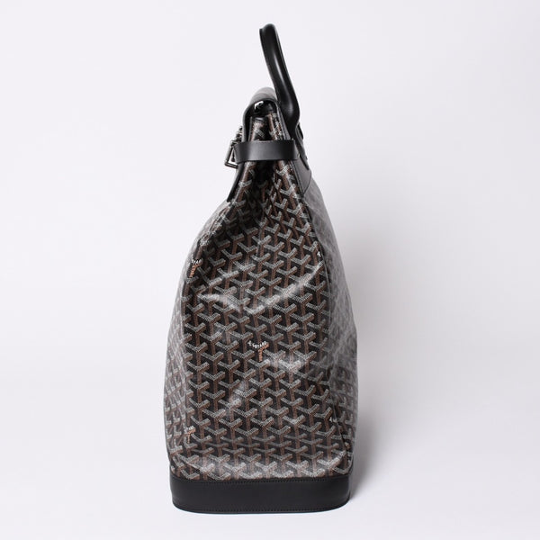 Very Good Condition GOYARD Handbag Boston Bag Steamer Black Black/PVC/Leather Good Condition Used 4a001262