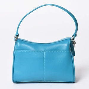 極美品 BALENCIAGA バレンシアガ RODEO NANO ロデオ ナノ チェーンショルダーバッグ 819429 レザー ブルー マットシルバー金具 中古 4a001680