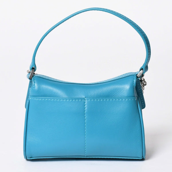 極美品 BALENCIAGA バレンシアガ RODEO NANO ロデオ ナノ チェーンショルダーバッグ 819429 レザー ブルー マットシルバー金具 中古 4a001680