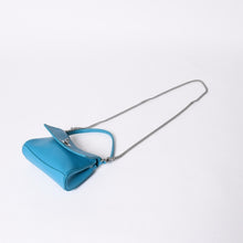 画像をギャラリービューアに読み込む, 極美品 BALENCIAGA バレンシアガ RODEO NANO ロデオ ナノ チェーンショルダーバッグ 819429 レザー ブルー マットシルバー金具 中古 4a001680