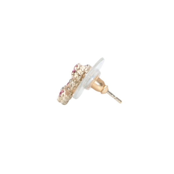 極美品 CHANEL シャネル 片耳ピアス ココマーク ラインストーン 17P シルバー ピンク earring CC rhinestone SV 08C 美品 中古 4a000652