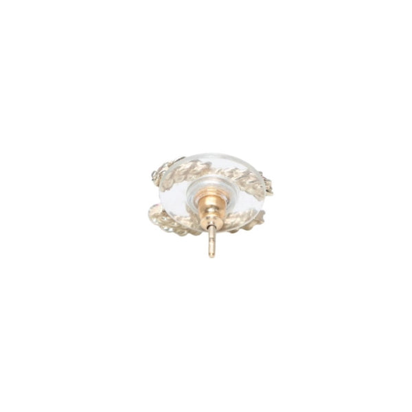 極美品 CHANEL シャネル 片耳ピアス ココマーク ラインストーン 17P シルバー ピンク earring CC rhinestone SV 08C 美品 中古 4a000652