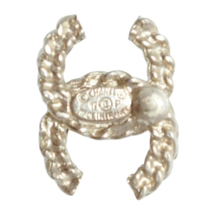 極美品 CHANEL シャネル 片耳ピアス ココマーク ラインストーン 17P シルバー ピンク earring CC rhinestone SV 08C 美品 中古 4a000652
