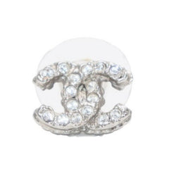 極美品 CHANEL シャネル 片耳ピアス ラインストーン A12A シルバー earring CC rhinestone SV A12A 美品 中古 4a000666