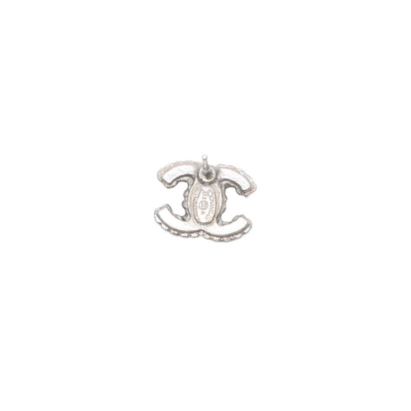 極美品 CHANEL シャネル 片耳ピアス ラインストーン A12A シルバー earring CC rhinestone SV A12A 美品 中古 4a000666