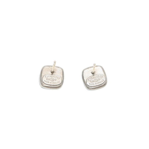 CHANEL Chanel earrings here mark button brown glitter silver 06P earrings mini button brown glitter 06P SV Good Condition Used 4a000624