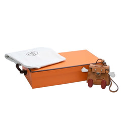 極美品 HERMES エルメス ケリードールチャーム タデラクト×シェブルミゾル オレンジ×ブラウン×ブラック U刻印 アクセサリー 中古 4a001435