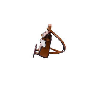 極美品 HERMES エルメス ケリードールチャーム タデラクト×シェブルミゾル オレンジ×ブラウン×ブラック U刻印 アクセサリー 中古 4a001435