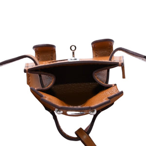 極美品 HERMES エルメス ケリードールチャーム タデラクト×シェブルミゾル オレンジ×ブラウン×ブラック U刻印 アクセサリー 中古 4a001435