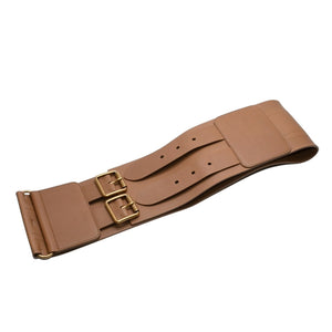 Very good condition CHRISTIAN DIOR D WAIST BELT D waist belt 23-MA-0290 Size 75 Leather Embossed logo Used 4a001559