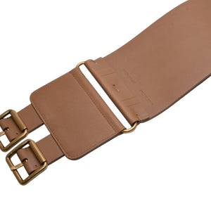 Very good condition CHRISTIAN DIOR D WAIST BELT D waist belt 23-MA-0290 Size 75 Leather Embossed logo Used 4a001559