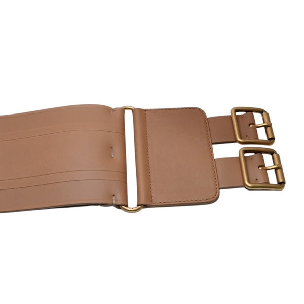 Very good condition CHRISTIAN DIOR D WAIST BELT D waist belt 23-MA-0290 Size 75 Leather Embossed logo Used 4a001559