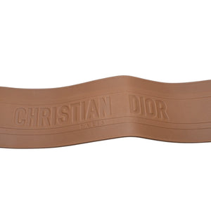 Very good condition CHRISTIAN DIOR D WAIST BELT D waist belt 23-MA-0290 Size 75 Leather Embossed logo Used 4a001559