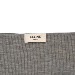 新品未使用 CELINE セリーヌ クロップド ニットカーディガン 2A67S237P サイズM ウール グレー トリオンフ刺繍 中古 4a001739
