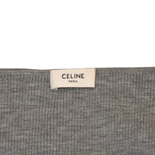 画像をギャラリービューアに読み込む, 新品未使用 CELINE セリーヌ クロップド ニットカーディガン 2A67S237P サイズM ウール グレー トリオンフ刺繍 中古 4a001739