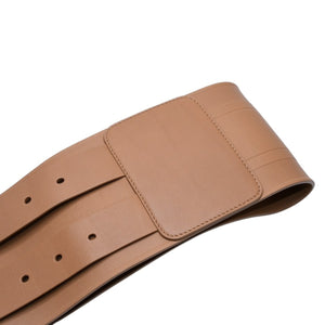Very good condition CHRISTIAN DIOR D WAIST BELT D waist belt 23-MA-0290 Size 75 Leather Embossed logo Used 4a001559