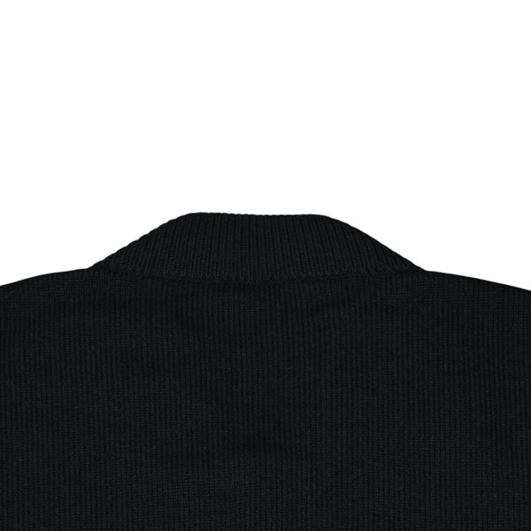 Very good condition AMBUSH KNIT ZIP CARDIGAN Knit Cardigan 12115083 Black Patch Short Length V Neck Distressed 23AW Used 4a001738