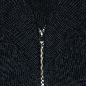 Very good condition AMBUSH KNIT ZIP CARDIGAN Knit Cardigan 12115083 Black Patch Short Length V Neck Distressed 23AW Used 4a001738