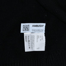 画像をギャラリービューアに読み込む, 極美品 AMBUSH アンブッシュ KNIT ZIP CARDIGAN ニット カーディガン 12115083 ブラック ワッペン ショート丈 Vネック ダメージ加工 23AW 中古 4a001738