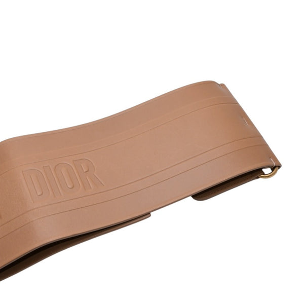 Very good condition CHRISTIAN DIOR D WAIST BELT D waist belt 23-MA-0290 Size 75 Leather Embossed logo Used 4a001559