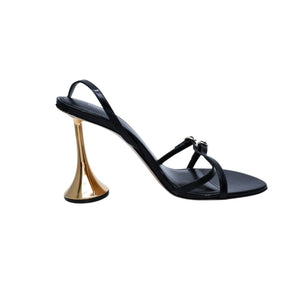 coperni Orchestra 90mm Orchestra 90mm heel sandals Size 38 Leather Black Gold Good Condition Used 4a001413