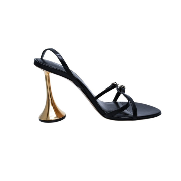 coperni Orchestra 90mm Orchestra 90mm heel sandals Size 38 Leather Black Gold Good Condition Used 4a001413