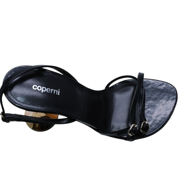 coperni Orchestra 90mm Orchestra 90mm heel sandals Size 38 Leather Black Gold Good Condition Used 4a001413