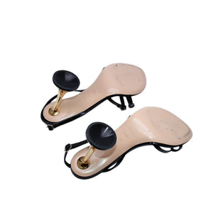 coperni Orchestra 90mm Orchestra 90mm heel sandals Size 38 Leather Black Gold Good Condition Used 4a001413