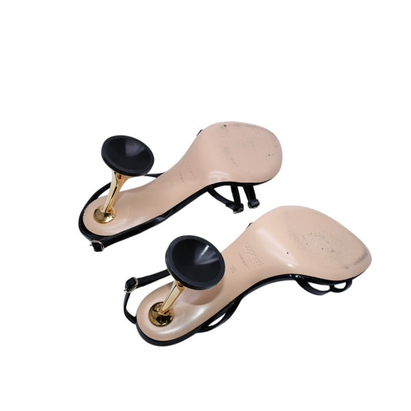 coperni Orchestra 90mm Orchestra 90mm heel sandals Size 38 Leather Black Gold Good Condition Used 4a001413