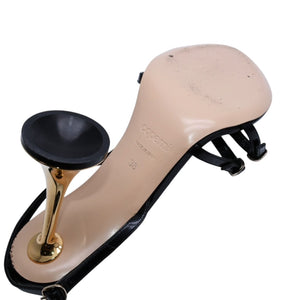 coperni Orchestra 90mm Orchestra 90mm heel sandals Size 38 Leather Black Gold Good Condition Used 4a001413