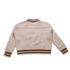 極美品 Rhude Mclaren ルード マクレーン シェニールパッチニットポロセーター 21AW ウール カシミヤ ニット 中古 4a001746