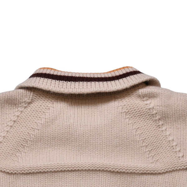 極美品 Rhude Mclaren ルード マクレーン シェニールパッチニットポロセーター 21AW ウール カシミヤ ニット 中古 4a001746