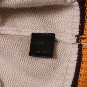 極美品 Rhude Mclaren ルード マクレーン シェニールパッチニットポロセーター 21AW ウール カシミヤ ニット 中古 4a001746