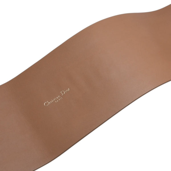 Very good condition CHRISTIAN DIOR D WAIST BELT D waist belt 23-MA-0290 Size 75 Leather Embossed logo Used 4a001559