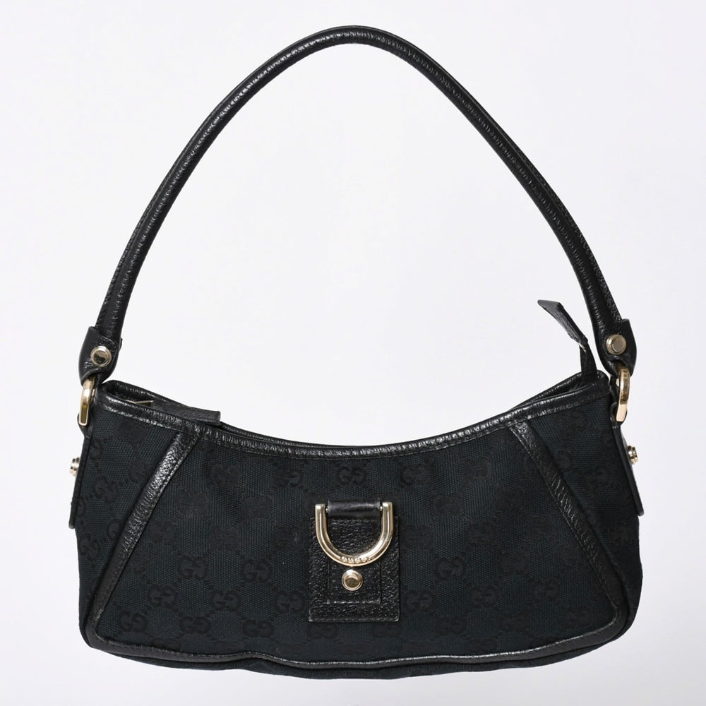 GUCCI グッチ GGキャンバス Shoulder Bag セミショルダーバッグ 130939 Black ブラック 美品 中古 4a001563