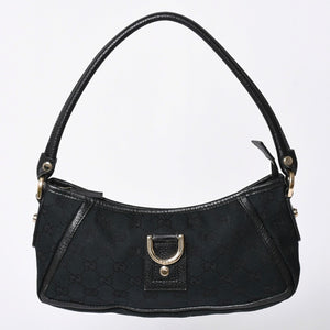 GUCCI グッチ GGキャンバス Shoulder Bag セミショルダーバッグ 130939 Black ブラック 美品 中古 4a001563