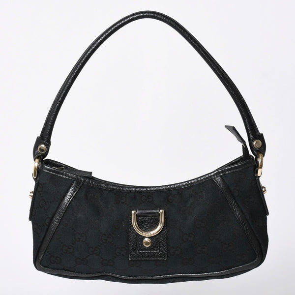 GUCCI グッチ GGキャンバス Shoulder Bag セミショルダーバッグ 130939 Black ブラック 美品 中古 4a001563