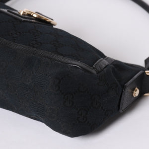 GUCCI グッチ GGキャンバス Shoulder Bag セミショルダーバッグ 130939 Black ブラック 美品 中古 4a001563