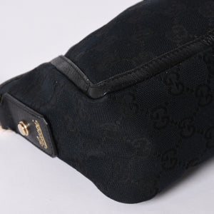 GUCCI グッチ GGキャンバス Shoulder Bag セミショルダーバッグ 130939 Black ブラック 美品 中古 4a001563