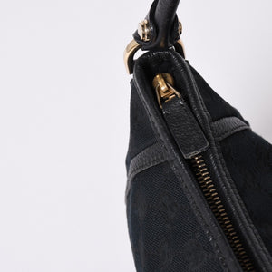 GUCCI グッチ GGキャンバス Shoulder Bag セミショルダーバッグ 130939 Black ブラック 美品 中古 4a001563