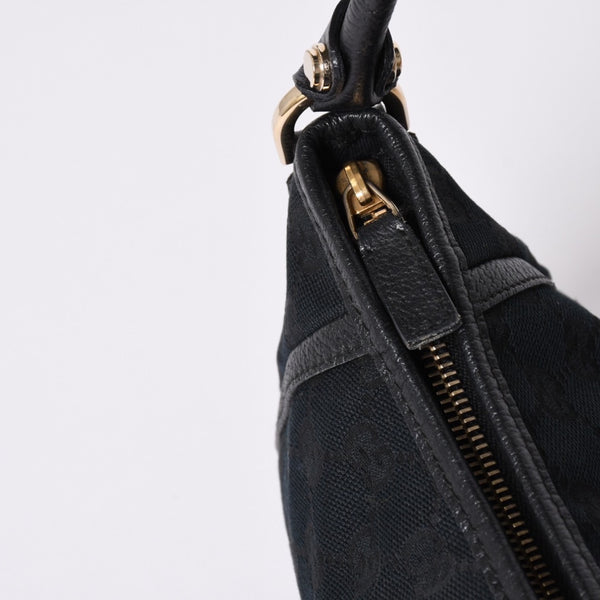 GUCCI グッチ GGキャンバス Shoulder Bag セミショルダーバッグ 130939 Black ブラック 美品 中古 4a001563