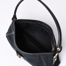 画像をギャラリービューアに読み込む, GUCCI グッチ GGキャンバス Shoulder Bag セミショルダーバッグ 130939 Black ブラック 美品 中古 4a001563