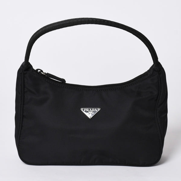 Very Good Condition PRADA Hobo One Shoulder Bag MV515 Triangle Logo Triangle Logo Plate Nylon Black Used 4a001681