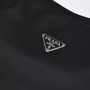 Very Good Condition PRADA Hobo One Shoulder Bag MV515 Triangle Logo Triangle Logo Plate Nylon Black Used 4a001681